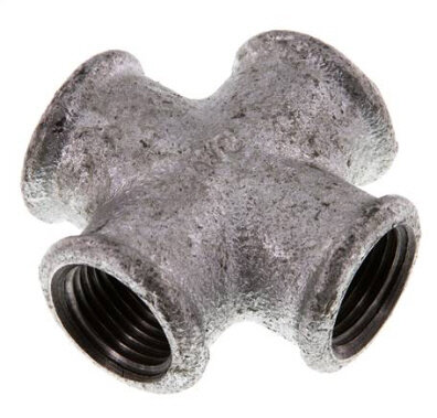 Kreuzstück Rp 1/2" (IG), Temperguss verzinkt