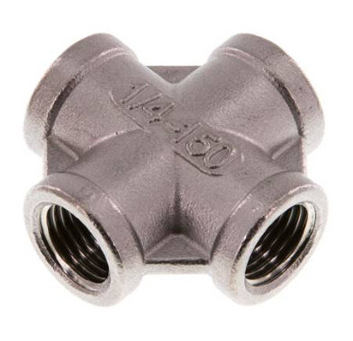 Kreuzstück Rp 1/4" (IG), Edelstahl 1.4408
