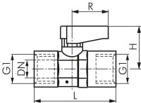Messing-Minikugelhahn Rp 1/4"-Rp 1/4" (IG), PN 20