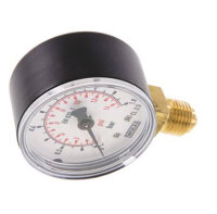 Manometer senkrecht (KU/Ms),50mm, 0 bis 10 bar, G 1/4"