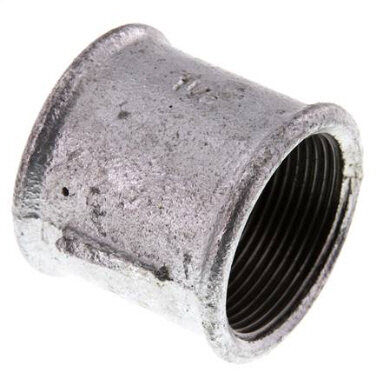 Rundmuffe Rp 1-1/2"-Rp 1-1/2", Temperguss verzinkt