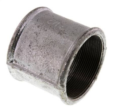 Rundmuffe Rp 2-1/2"-Rp 2-1/2", Temperguss verzinkt