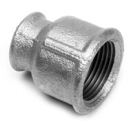 Reduziermuffe Rp 3/8"-Rp 1/4", Temperguss verzinkt