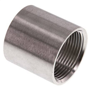 Rundmuffe Rp 1-1/4"-Rp 1-1/4", Edelstahl 1.4408