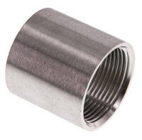 Rundmuffe Rp 1-1/4"-Rp 1-1/4", Edelstahl 1.4408