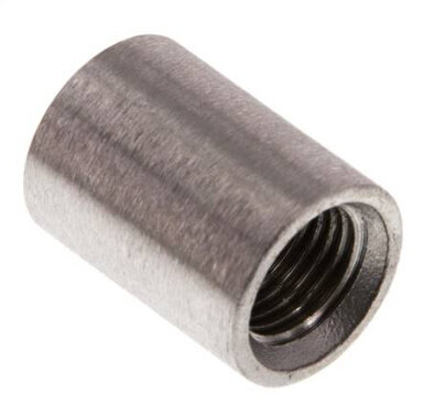 Rundmuffe Rp 1/4"-Rp 1/4", Edelstahl 1.4408