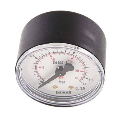 Manometer waagerecht (KU/Ms),50mm, 0 - 1,6 bar, G 1/4"
