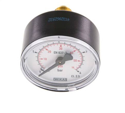 Manometer waagerecht (KU/Ms),50mm, 0 - 4 bar, G 1/4"