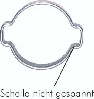 2-Ohr-Schlauchschelle 7 - 9mm, Stahl verzinkt (W1)