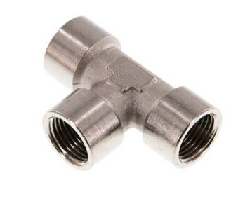 T-Stück G 1/2" (IG), Messing vernickelt