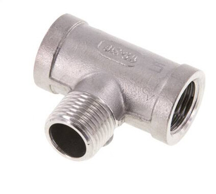 T-Einschraubstück Rp 1/2"(IG)-R 1/2"(AG), Edelstahl 1.4408