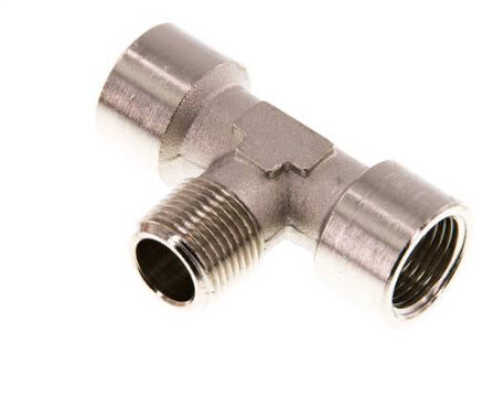T-Einschraubstück G 3/8"(IG)-R 3/8"(AG), Messing vernickelt