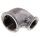 90°-Winkel Rp 1"-Rp 1/2", Temperguss verzinkt