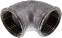 90°-Winkel Rp 1-1/2"-Rp 1-1/2" , Temperguss verzinkt
