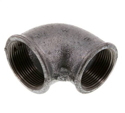 90°-Winkel Rp 1-1/2"-Rp 1-1/4", Temperguss verzinkt