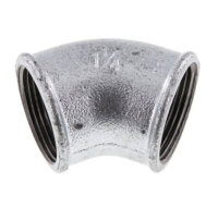 45°-Winkel Rp 1-1/4" (IG), Temperguss verzinkt