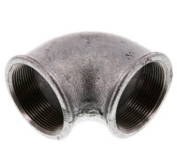 90°-Winkel Rp 2"-Rp 2", Temperguss verzinkt