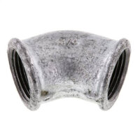 45°-Winkel Rp 3/4" (IG), Temperguss verzinkt