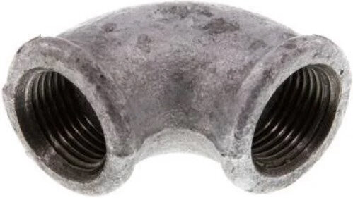 90°-Winkel Rp 3/8"-Rp 3/8", Temperguss verzinkt