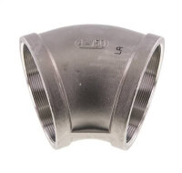 45°-Winkel Rp 4" (IG), Edelstahl 1.4408