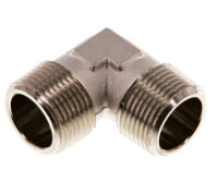 90°-Winkel R 3/4" (AG), Messing vernickelt
