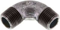 90°-Winkel R 3/8" (AG), Temperguss verzinkt