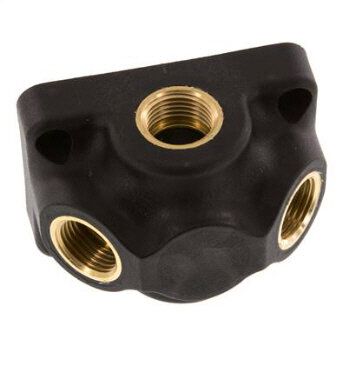 Wanddose (Luftweiche) G 1/2"-2 x G 1/2", Durchgangsverteilerdose