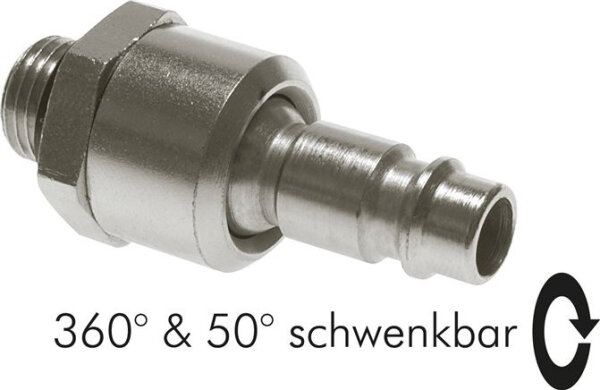 Drehgelenk G 1/4"-Kupplungsstecker NW 7,2, für Drucklufttechnik