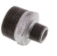 Doppelnippel R 1-1/2"-R 3/4", Temperguss verzinkt
