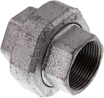 Verschraubung flach dichtend Rp 1-1/4" (IG),Temperguss verzinkt