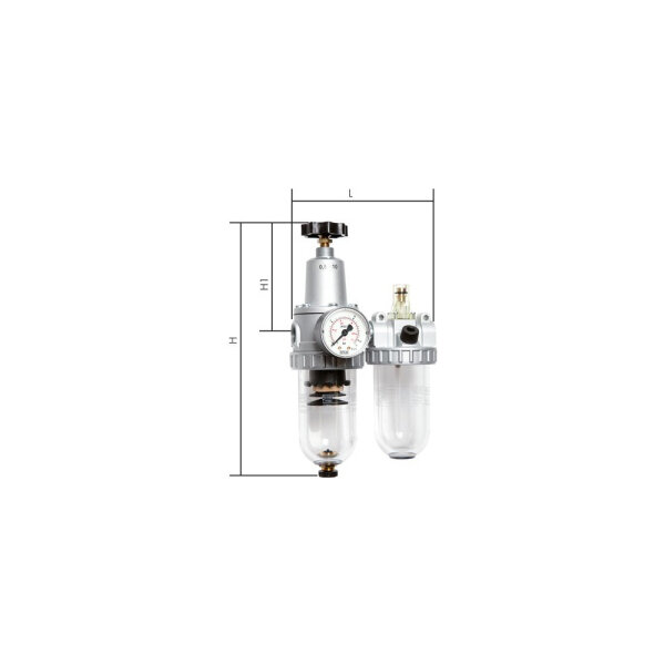 STANDARD-Wartungseinheit, 2-tlg., G 1/2", 0,5 - 10 bar, 50 -2100 l/min