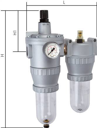 STANDARD-Wartungseinheit, 2-tlg., G 3/4", 0,5 - 10 bar, 170 - 4000 l/min