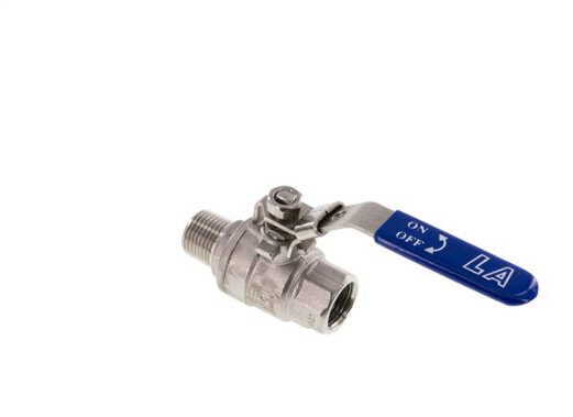 Edelstahl-Kugelhahn, Eco-Line leicht, R 1/2" / Rp 1/2", 0 bis 63bar
