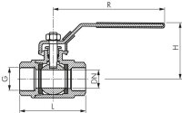 Edelstahl-Kugelhahn, Eco-Line leicht, R 3/8" / Rp 3/8", 0 bis 63bar