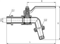 Messing-Kugelauslaufhahn G 1"-25 (1")mm, -0,9 bis 12bar