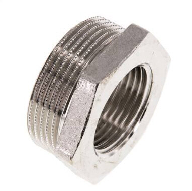 Reduziernippel G 1-1/2"(AG)-G 1"(IG), Messing vernickelt