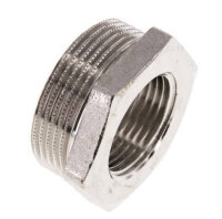 Reduziernippel G 1-1/2"(AG)-G 1"(IG), Messing vernickelt