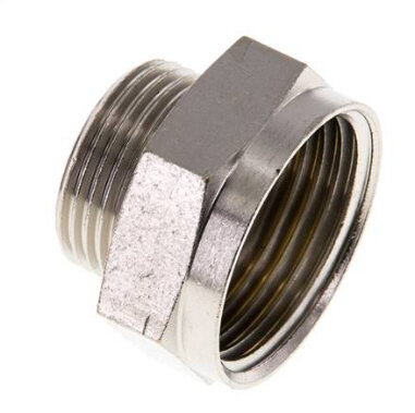 Reduziernippel G 3/4"(AG)-G 1"(IG), Messing vernickelt