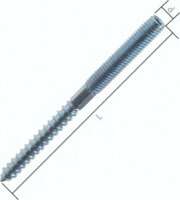 Stockschraube M 10x140, Stahlverzinkt (Innnensechsrund)