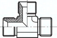 T-Stück, 60°Konus G 3/4"-G 3/4"-G 3/4" (AG), Stahl verzinkt