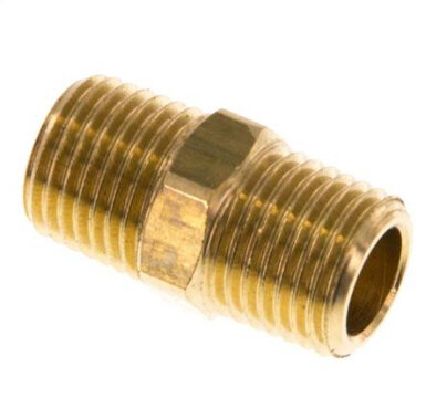 Doppelnippel R 1/4"-R 1/4", Messing/Rotguss