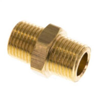 Doppelnippel R 1/8"-R 1/8", Messing/Rotguss