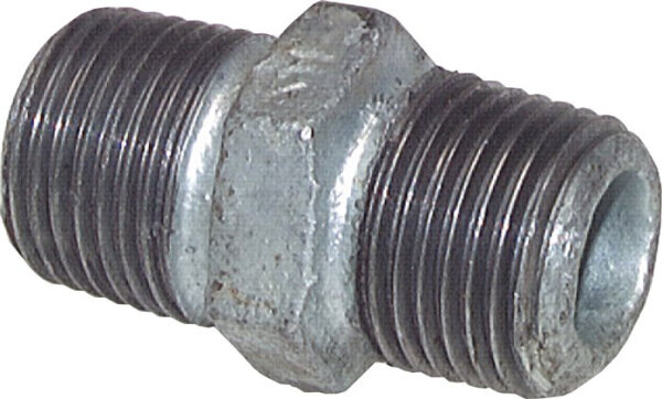 Doppelnippel R 1/8"-R 1/8", Temperguss verzinkt