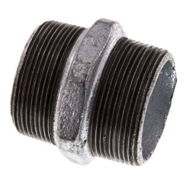 Doppelnippel R 2"-R 2", Temperguss verzinkt