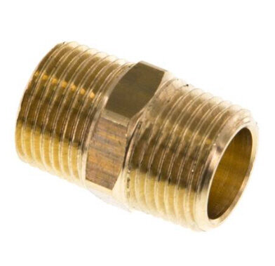 Doppelnippel R 3/8"-R 3/8", Messing/Rotguss