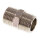 Doppelnippel R 3/8"-R 3/8", Messing vernickelt