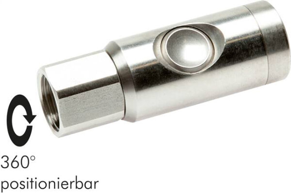 Sicherheits-Druckknopfkupplung (NW7,2), G 1/4" IG, Edelstahl