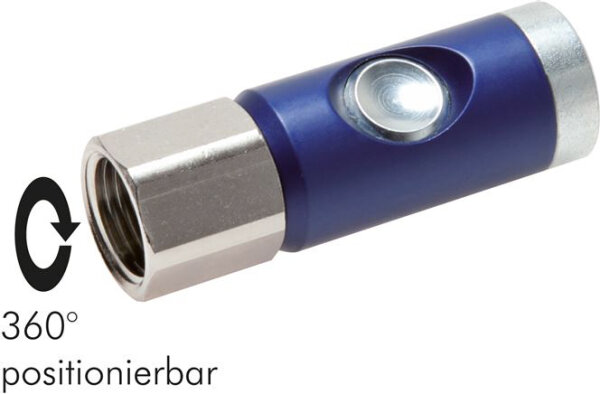 Sicherheits-Druckknopfkupplung (NW7,2), G 1/4" IG, Stahl verzinkt