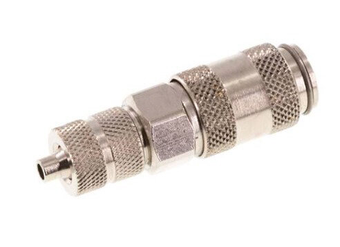 Kupplungsdose (NW2,7) 6x4mm Schlauch, Messing vernickelt