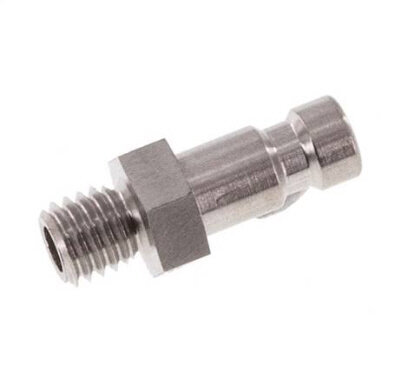 Kupplungsstecker (NW2,7) M 5(AG), Edelstahl, für Drucklufttechnik